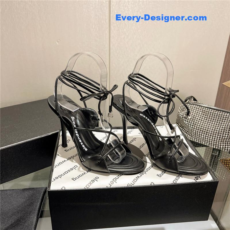 alexander wang metal rhinestone buckle sandals