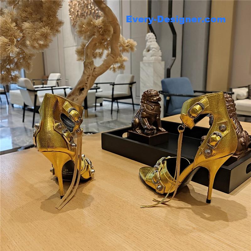 Ba1en*iaga studded fishmouth sandals