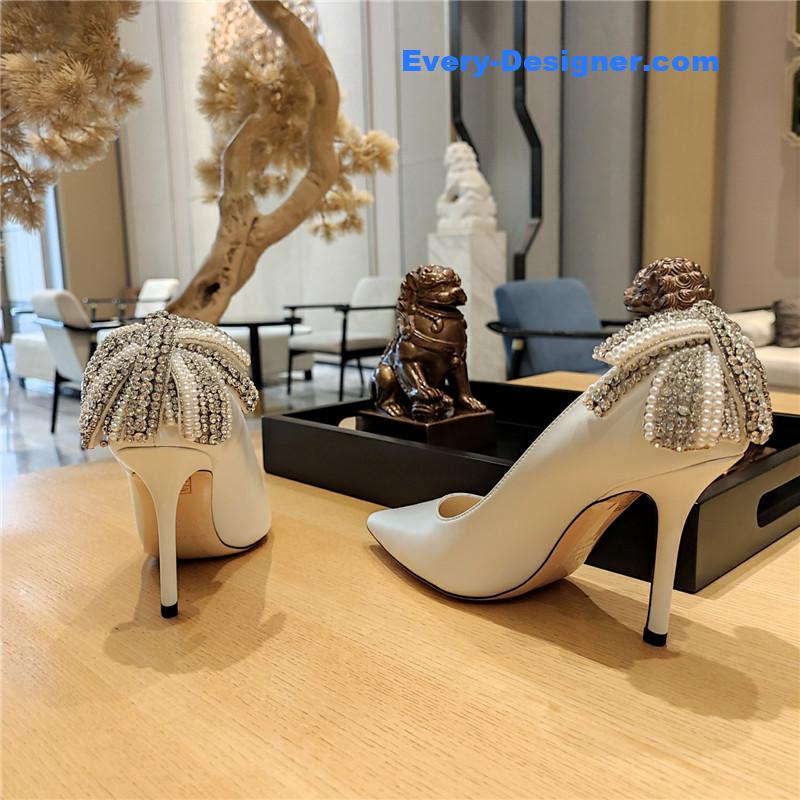 j1m*y ch00 pearl crystal bow D1am0nd shoes