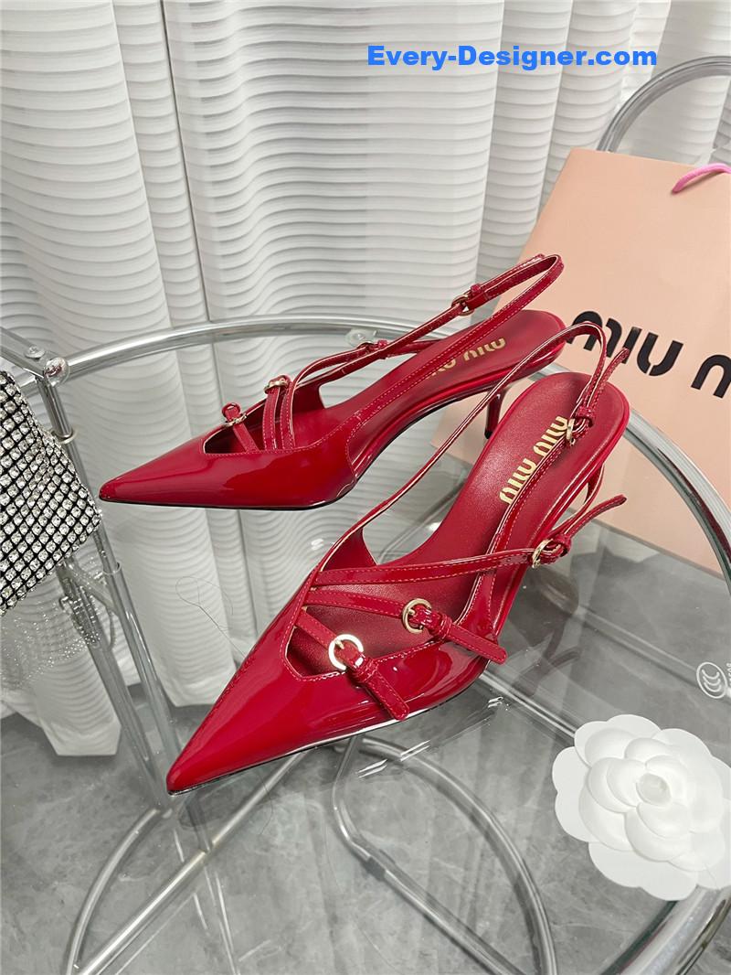 miumiu spring and summer catwalk style kitten heel sandals