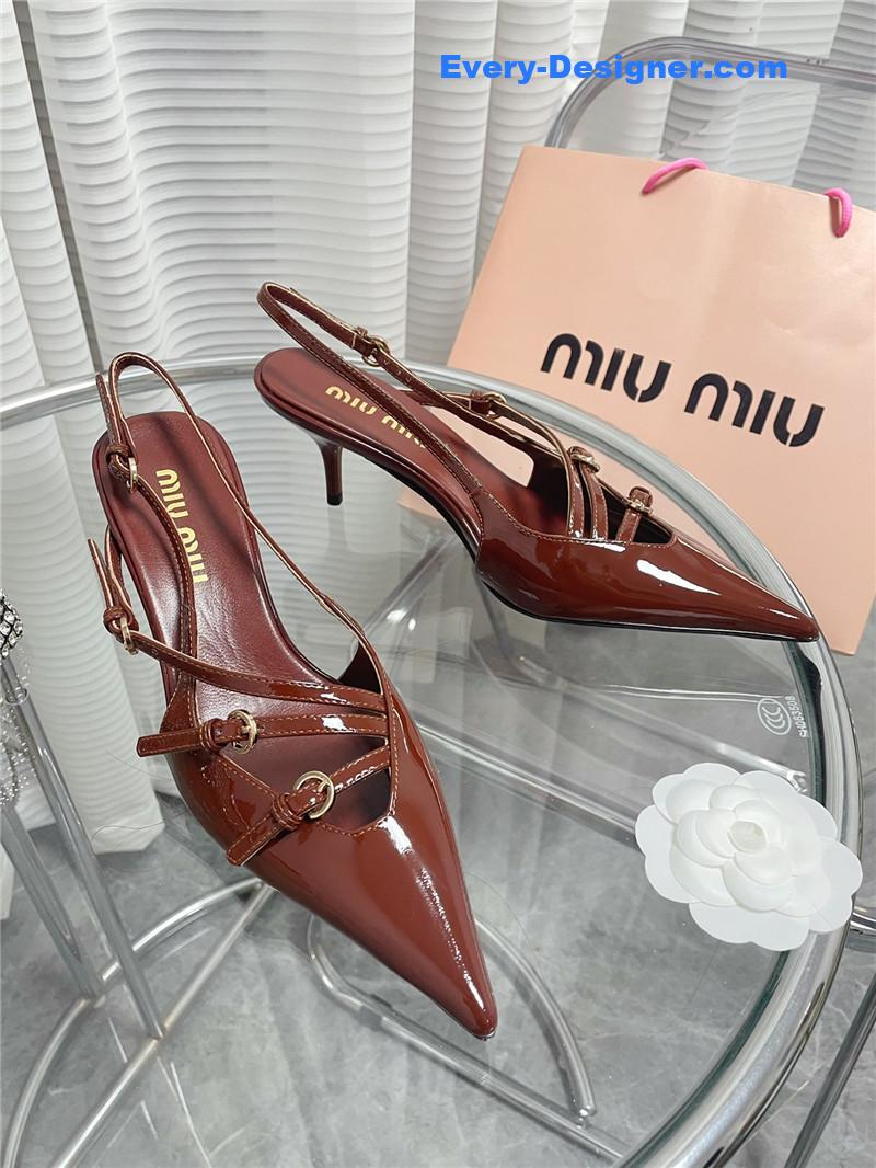 miumiu spring and summer catwalk style kitten heel sandals