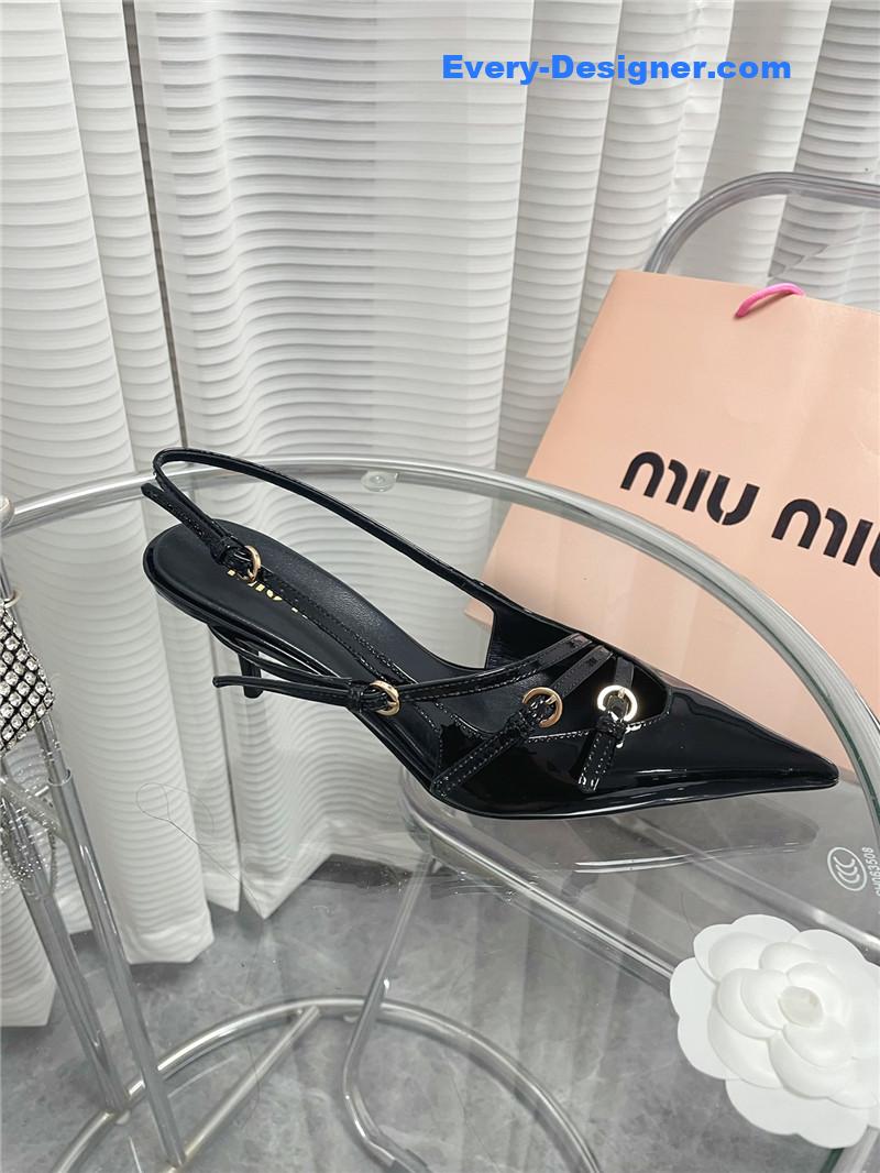 miumiu spring and summer catwalk style kitten heel sandals