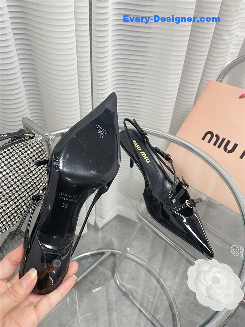 miumiu spring and summer catwalk style kitten heel sandals