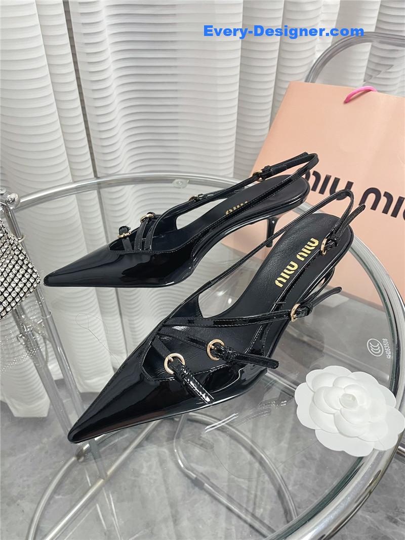 miumiu spring and summer catwalk style kitten heel sandals