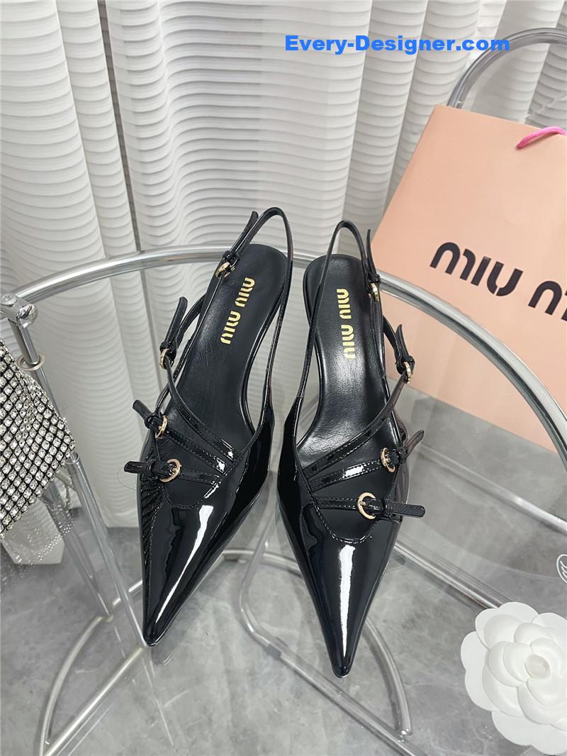 miumiu spring and summer catwalk style kitten heel sandals