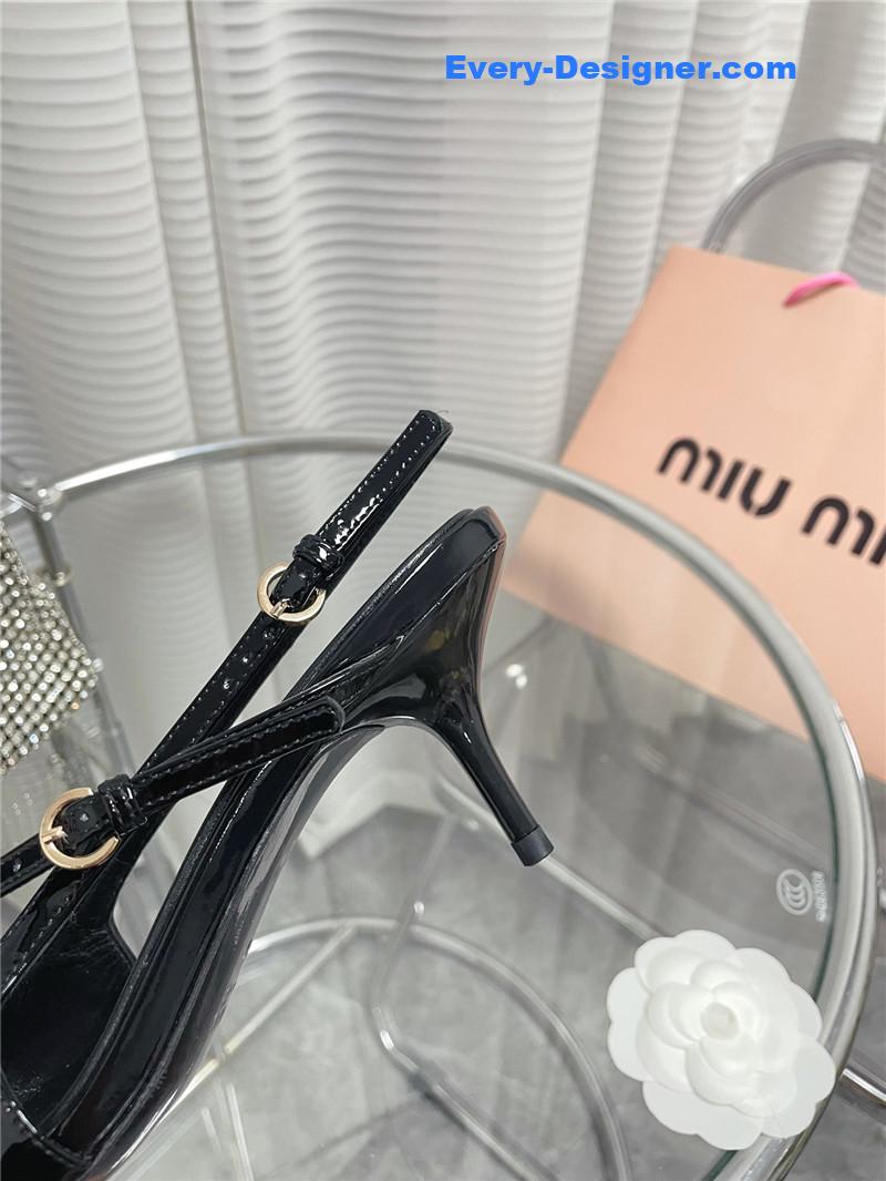 miumiu spring and summer catwalk style kitten heel sandals