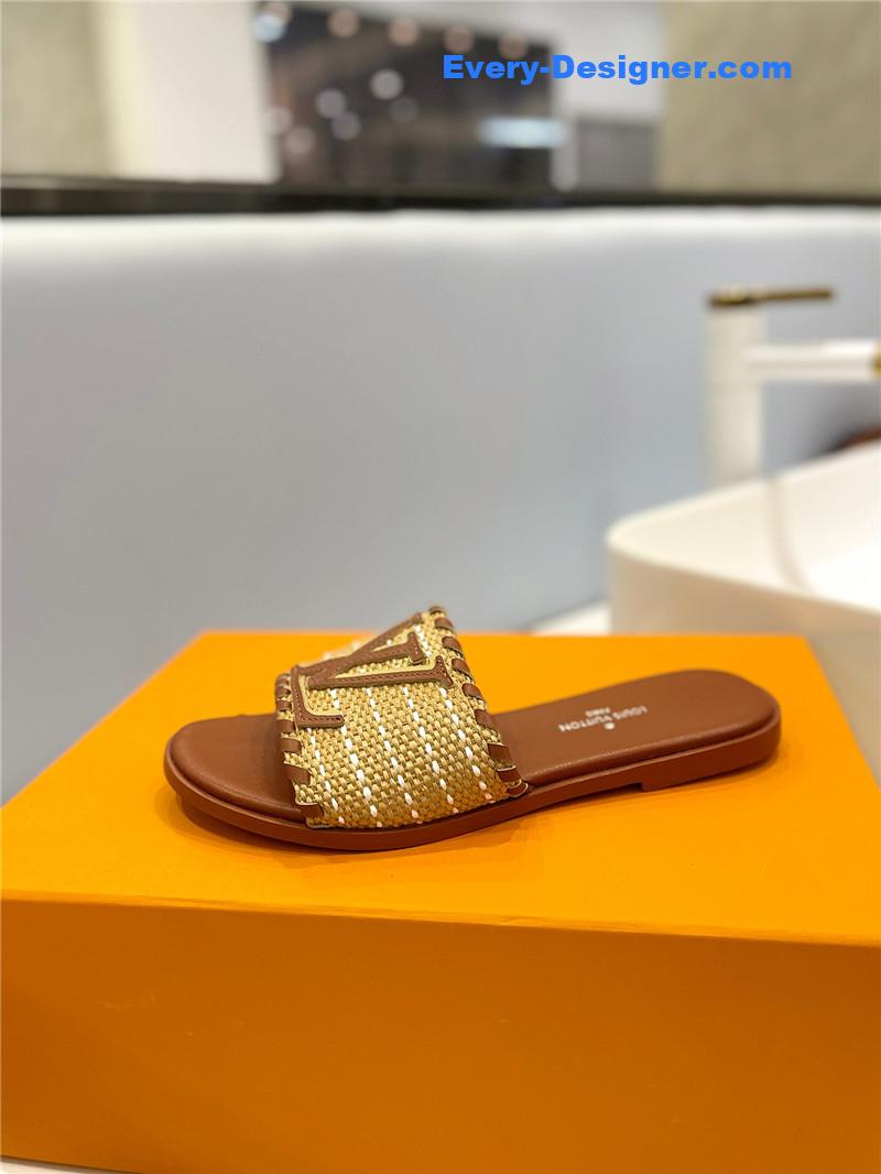 l0vis Vvtt0n lv logo flat slippers