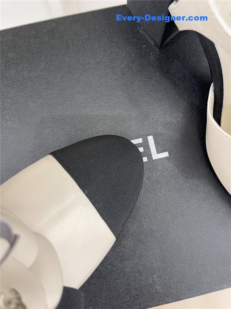 CC camellia bow chunky heel sandals