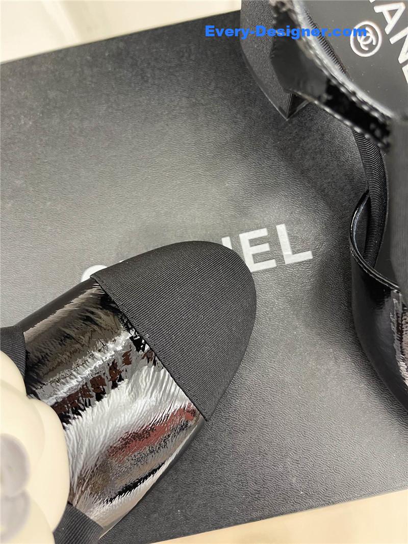 CC camellia bow chunky heel sandals