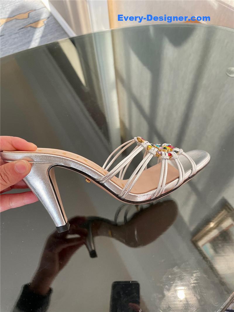 Gucci new crystal embellished sandals and slippers