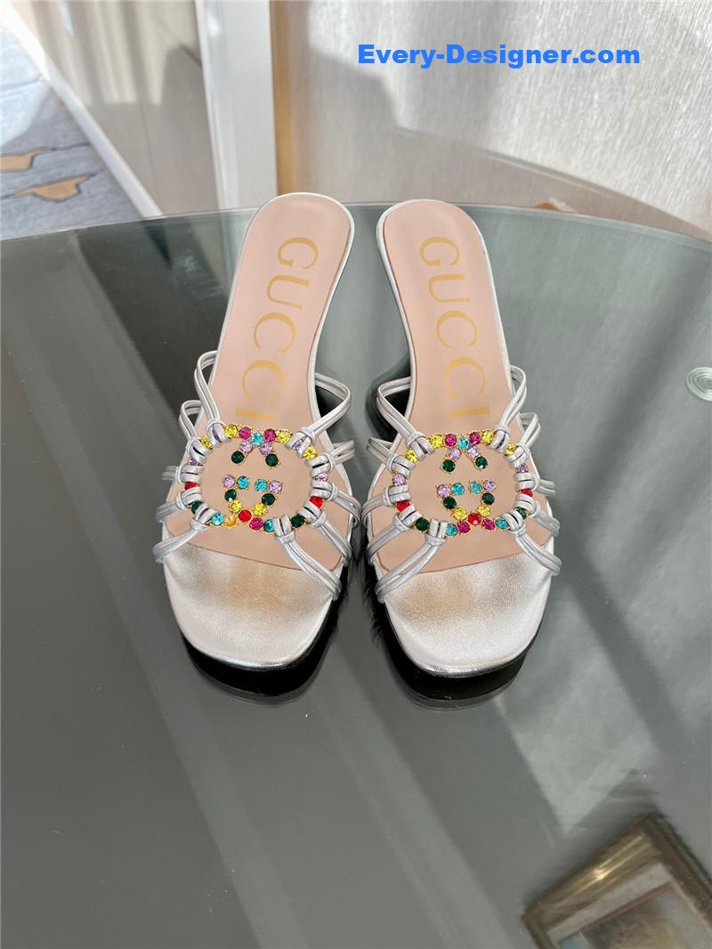 Gucci new crystal embellished sandals and slippers