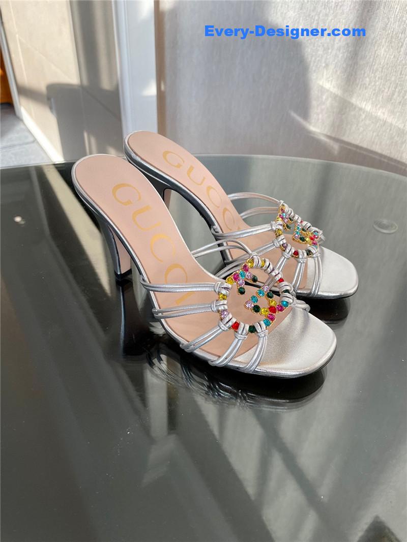 Gucci new crystal embellished sandals and slippers
