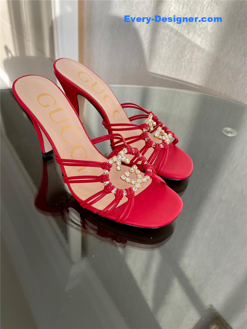 Gucci new crystal embellished sandals and slippers