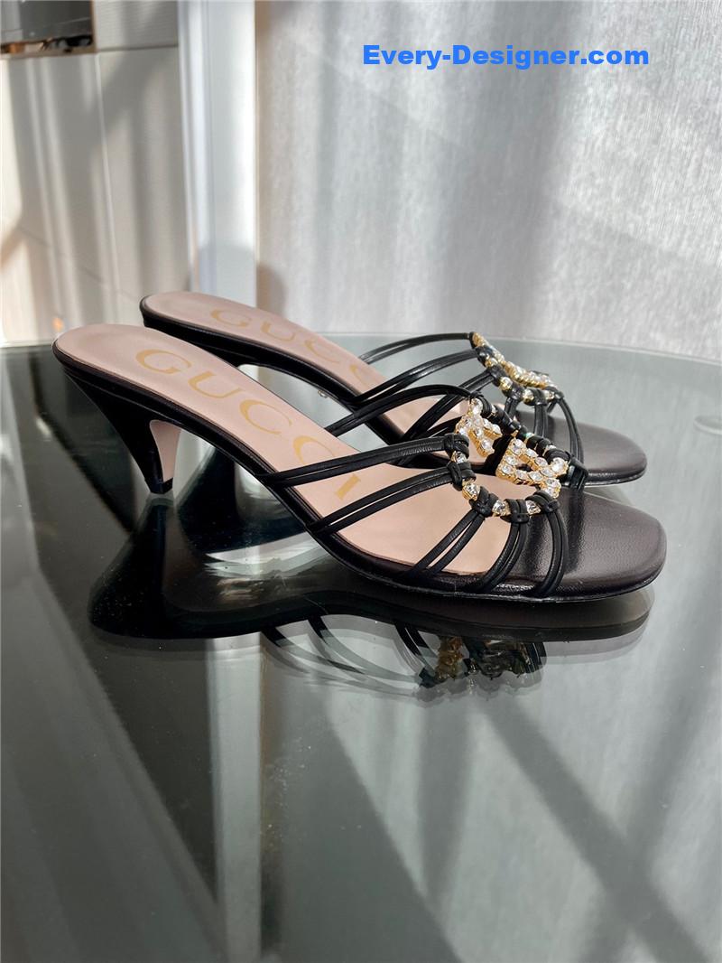 Gucci new crystal embellished sandals and slippers