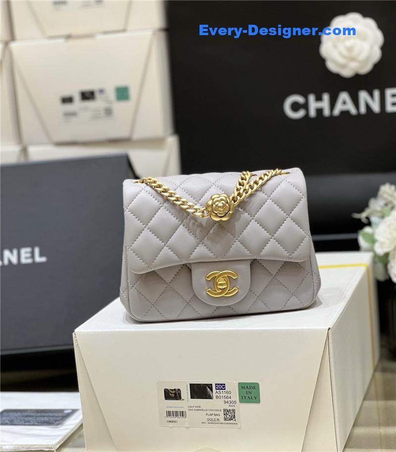 Chanel CF camellia flap bag small