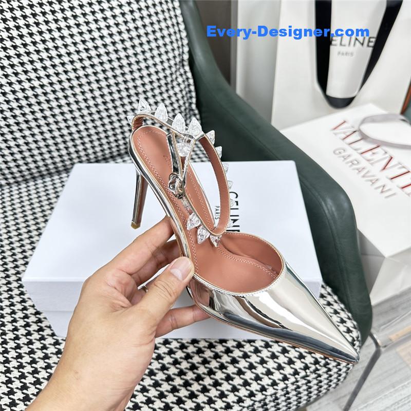 amina muaddi high heel sandals