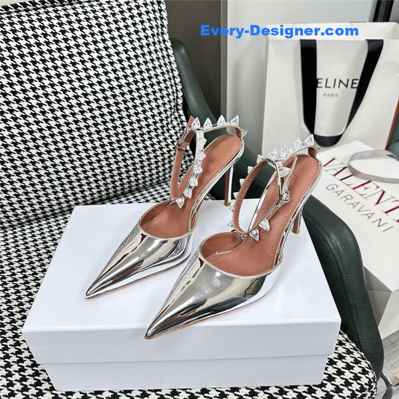 amina muaddi high heel sandals