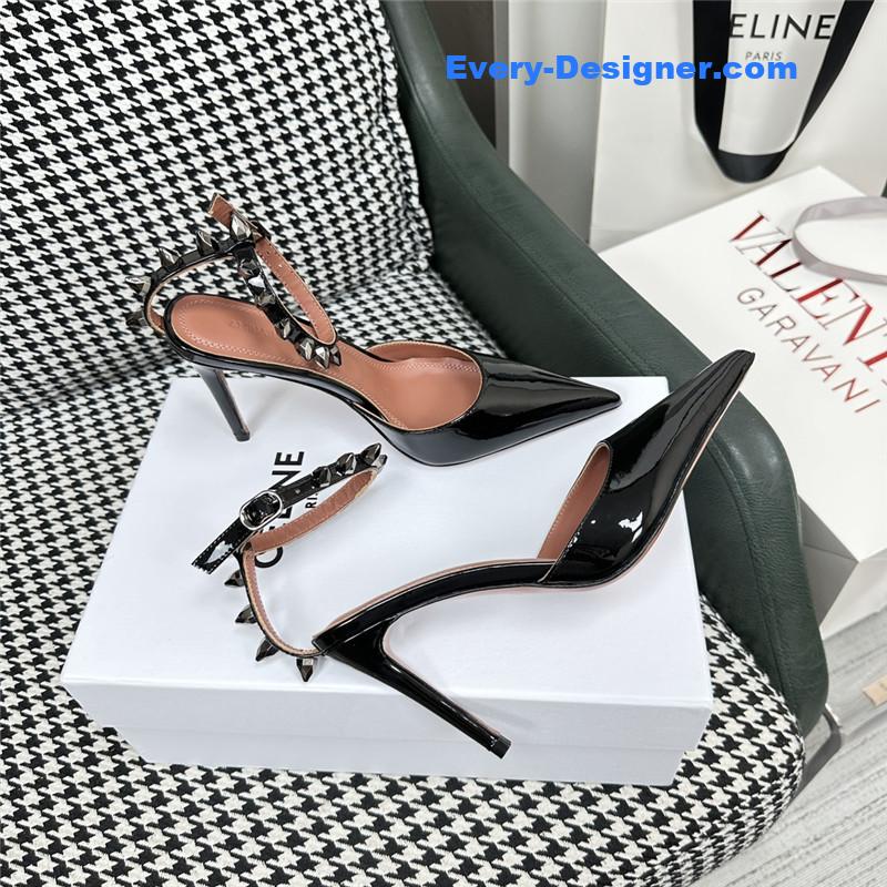 amina muaddi high heel sandals