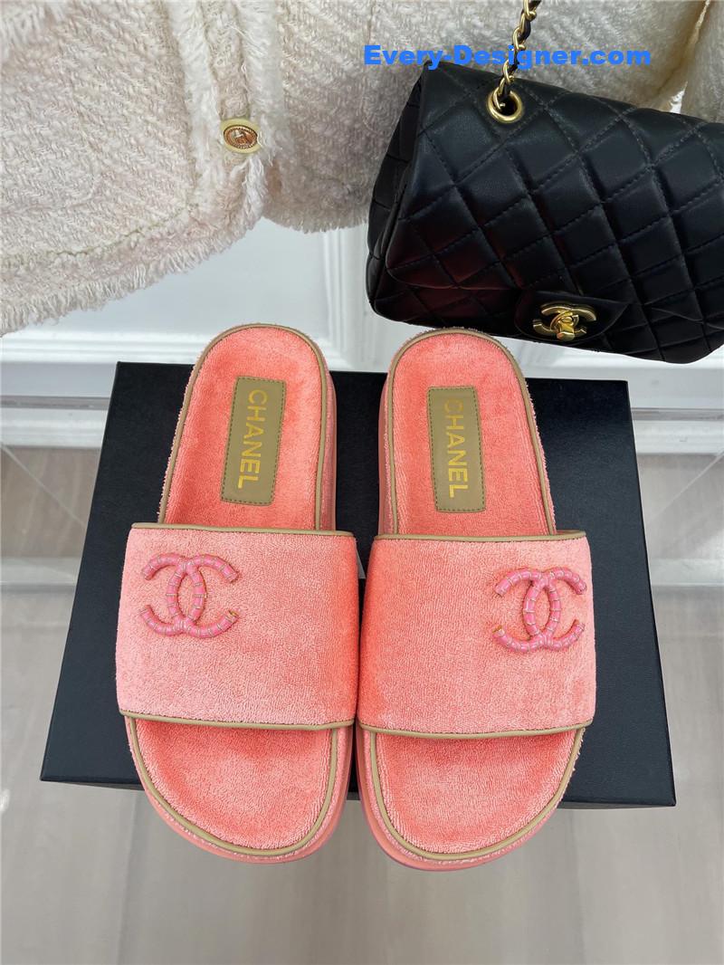 CC rhombus CC logo platform slippers