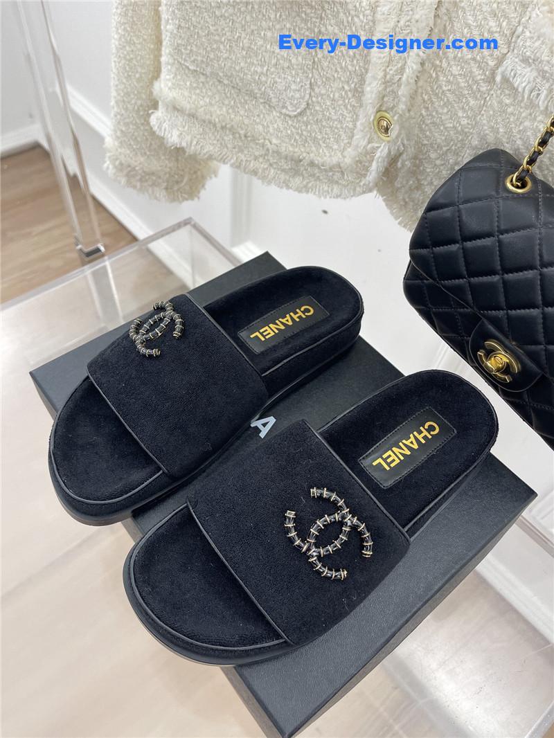 CC rhombus CC logo platform slippers