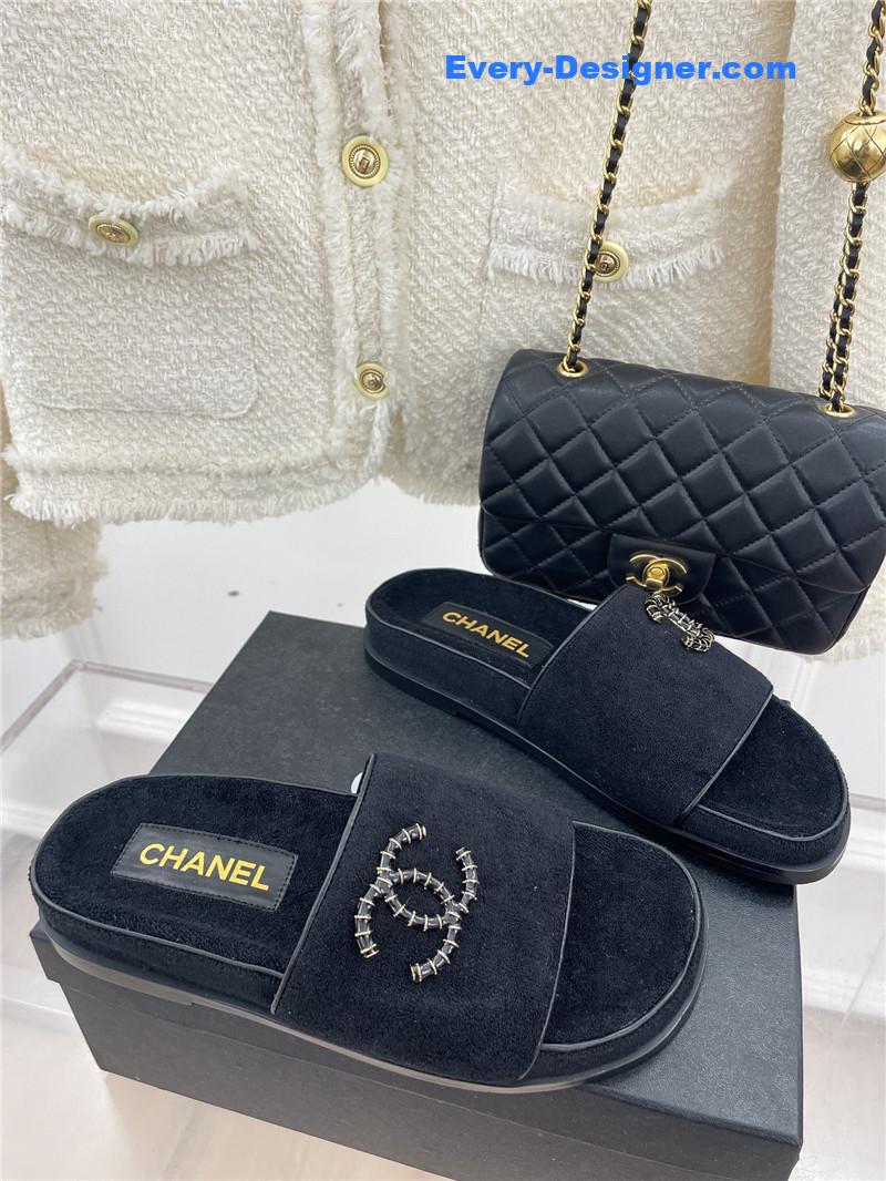 CC rhombus CC logo platform slippers