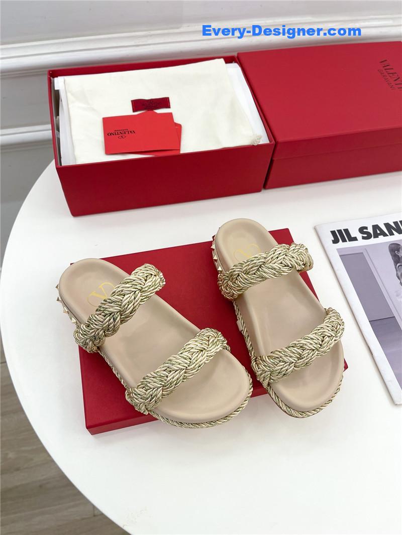 valentino hand woven slippers