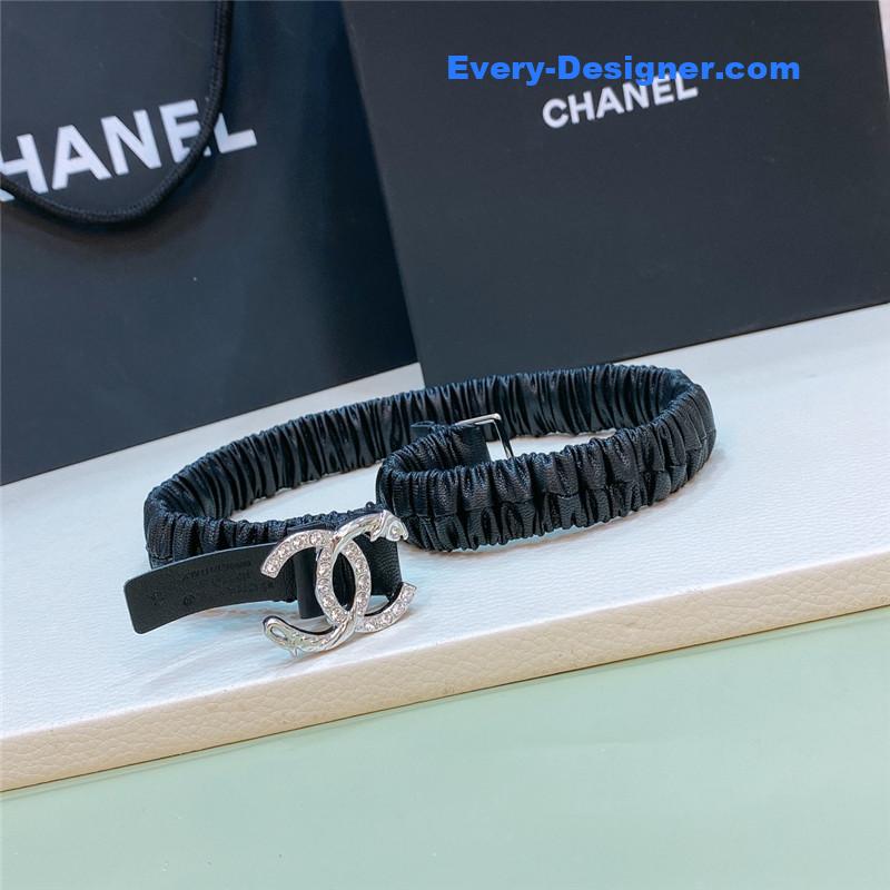 Chanel calfskin elastic belt