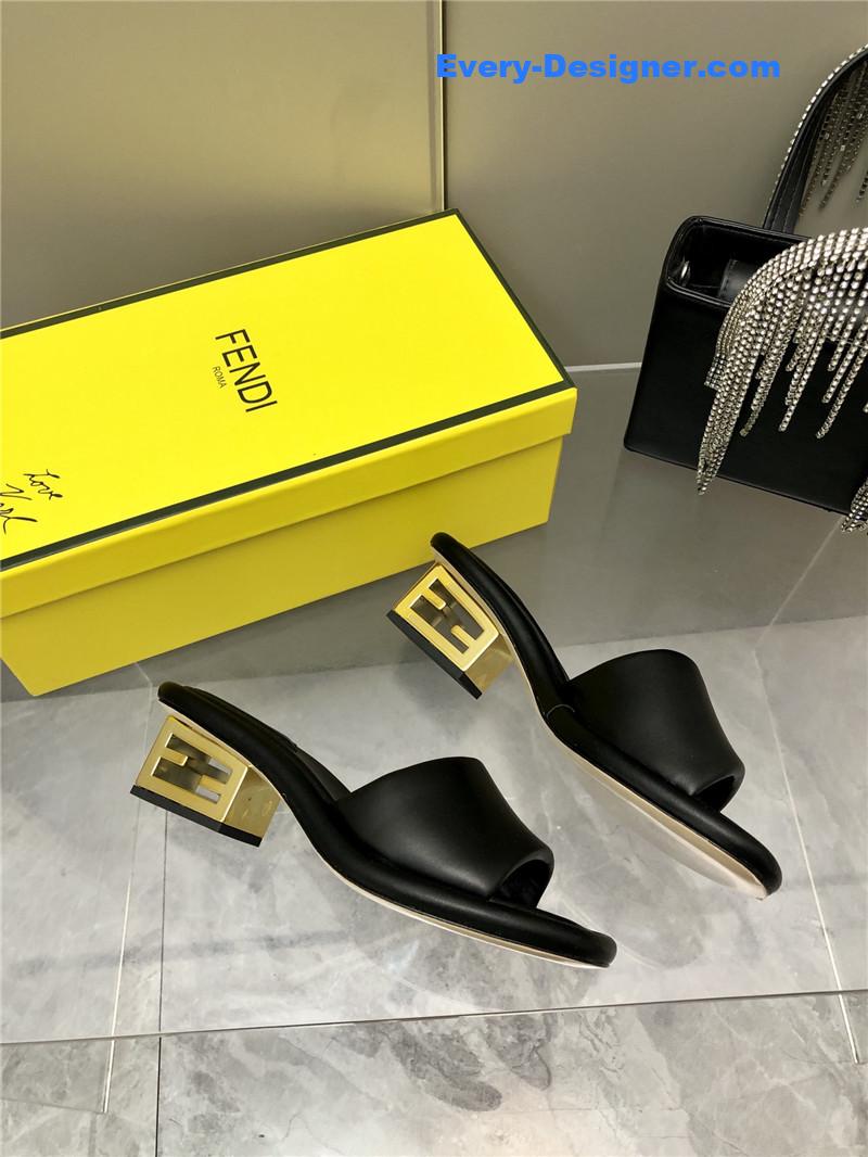 F**di ff chunky heel slippers