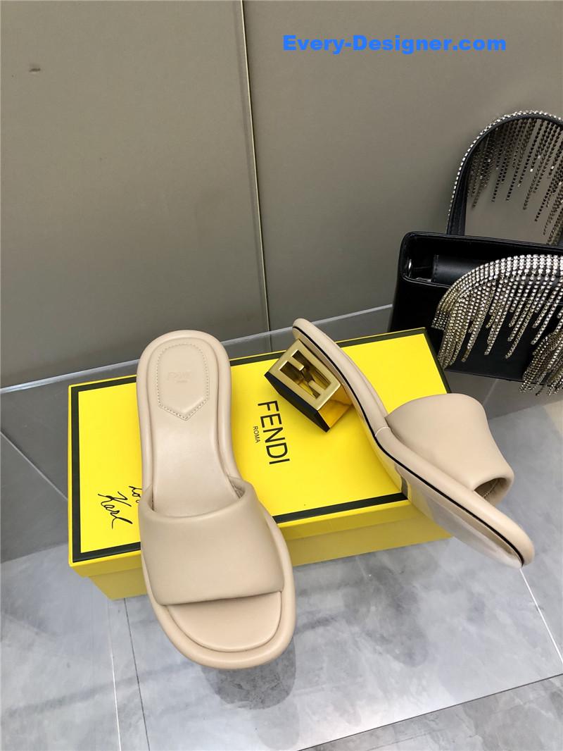 F**di ff chunky heel slippers