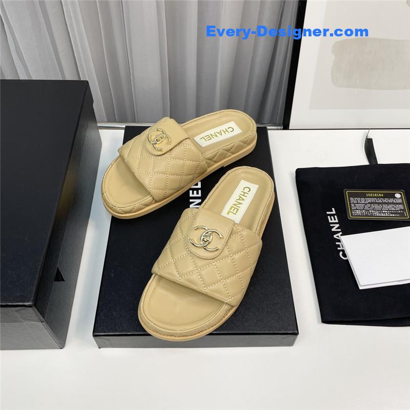 CC rhombus CC logo platform slippers