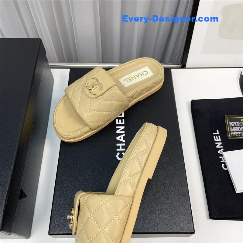 CC rhombus CC logo platform slippers