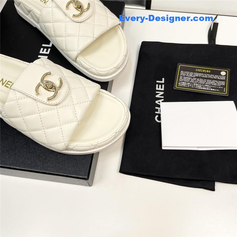 CC rhombus CC logo platform slippers