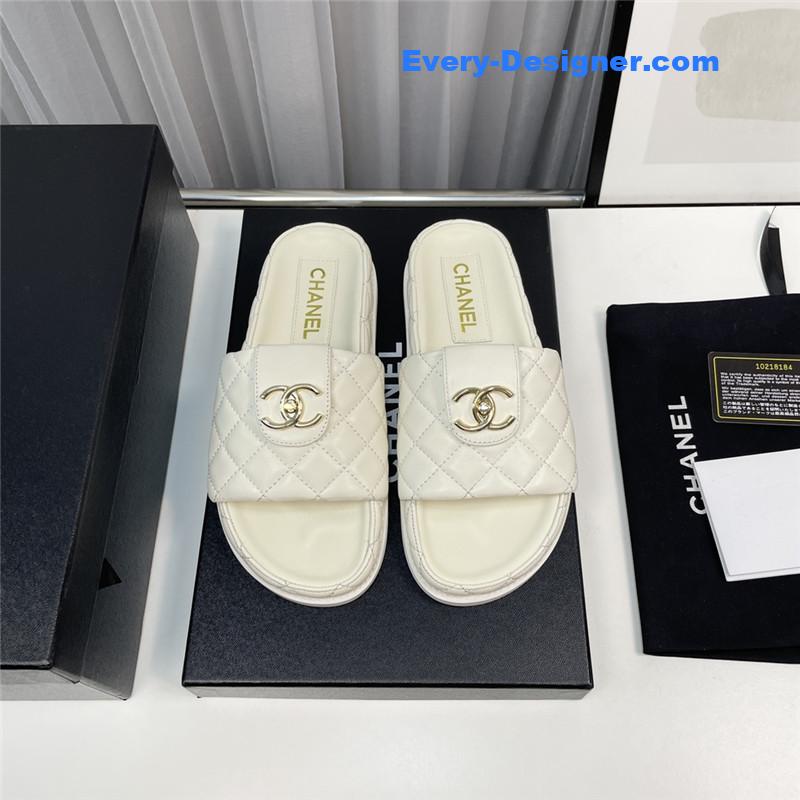 CC rhombus CC logo platform slippers