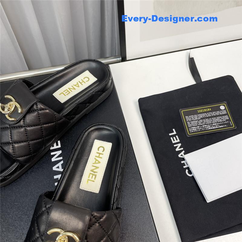 CC rhombus CC logo platform slippers