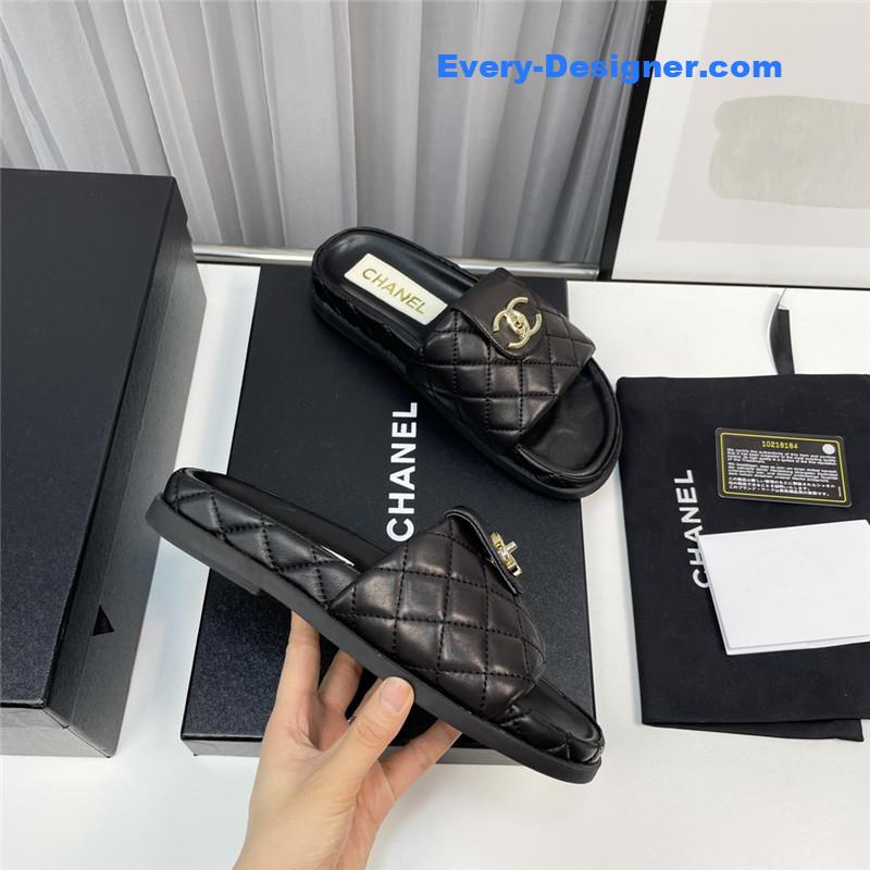 CC rhombus CC logo platform slippers