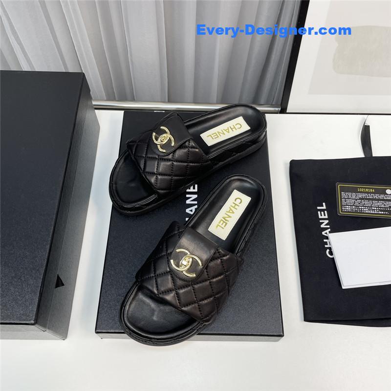 CC rhombus CC logo platform slippers