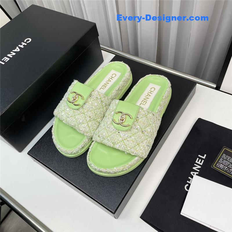 CC rhombus CC logo platform slippers