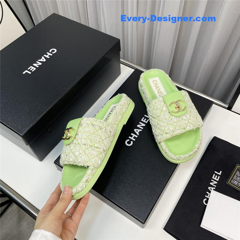 CC rhombus CC logo platform slippers