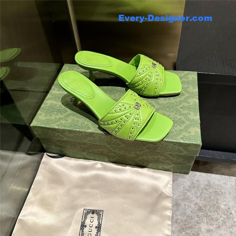 Gucci high heel fish mouth sandals and slippers