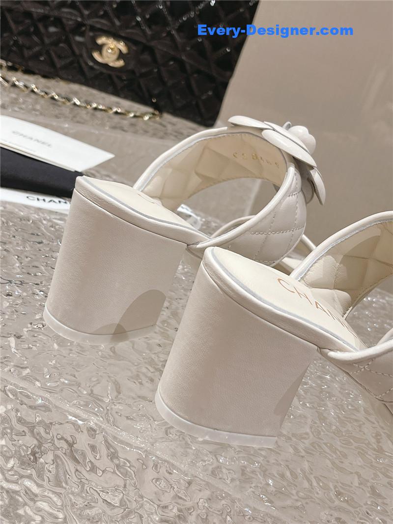 CC chunky heel camellia sandals