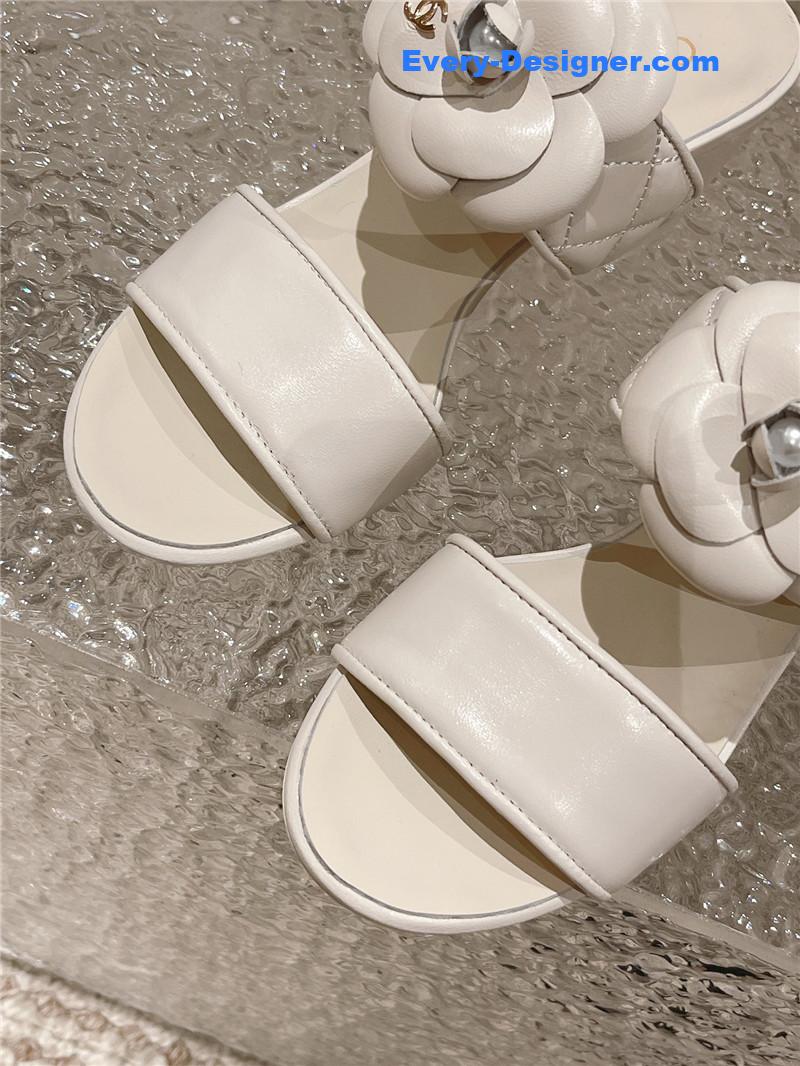 CC chunky heel camellia sandals