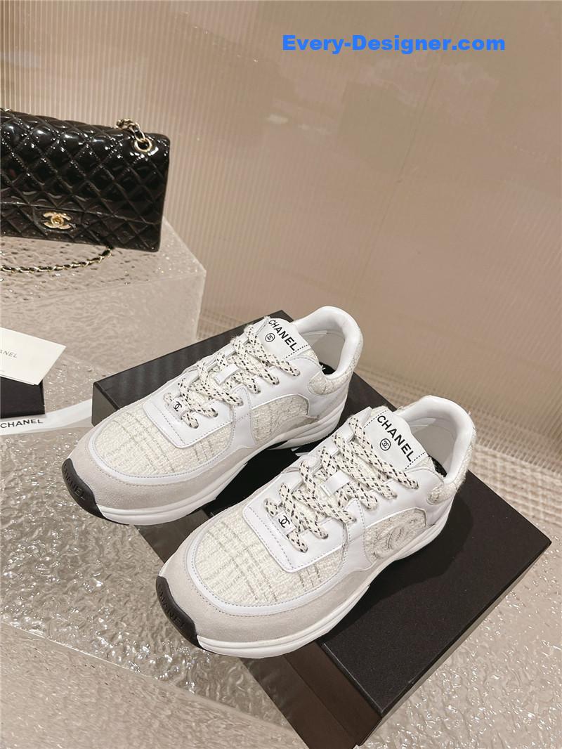 Chanel White Low Top Trainer