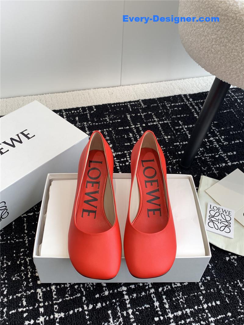loewe round toe vase heel shoes