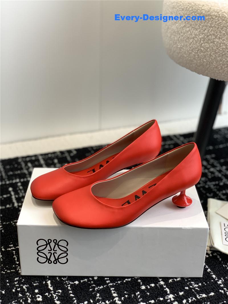 loewe round toe vase heel shoes