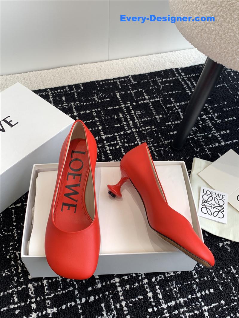loewe round toe vase heel shoes