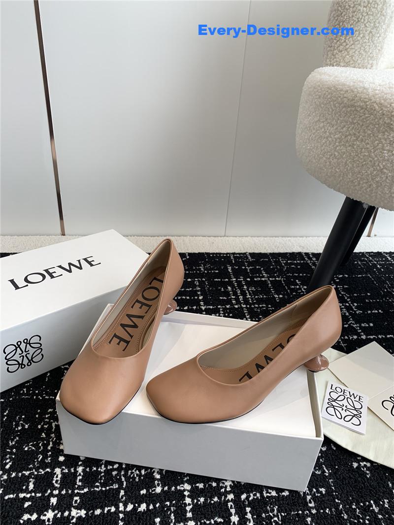 loewe round toe vase heel shoes