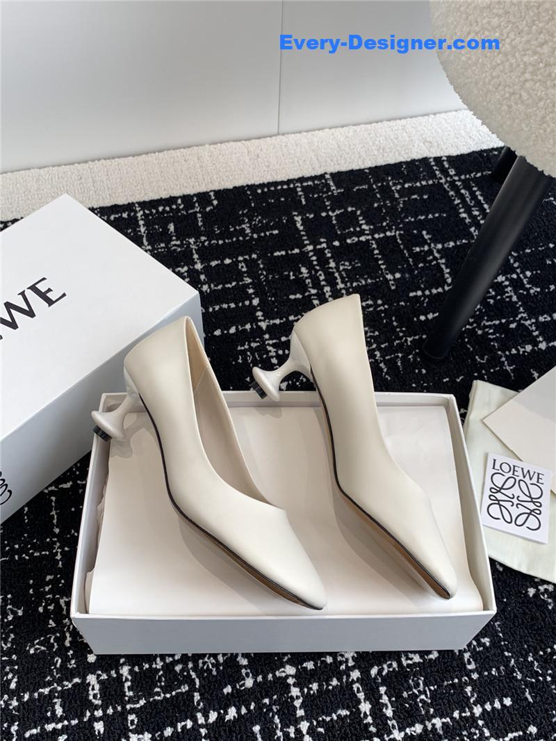 loewe round toe vase heel shoes