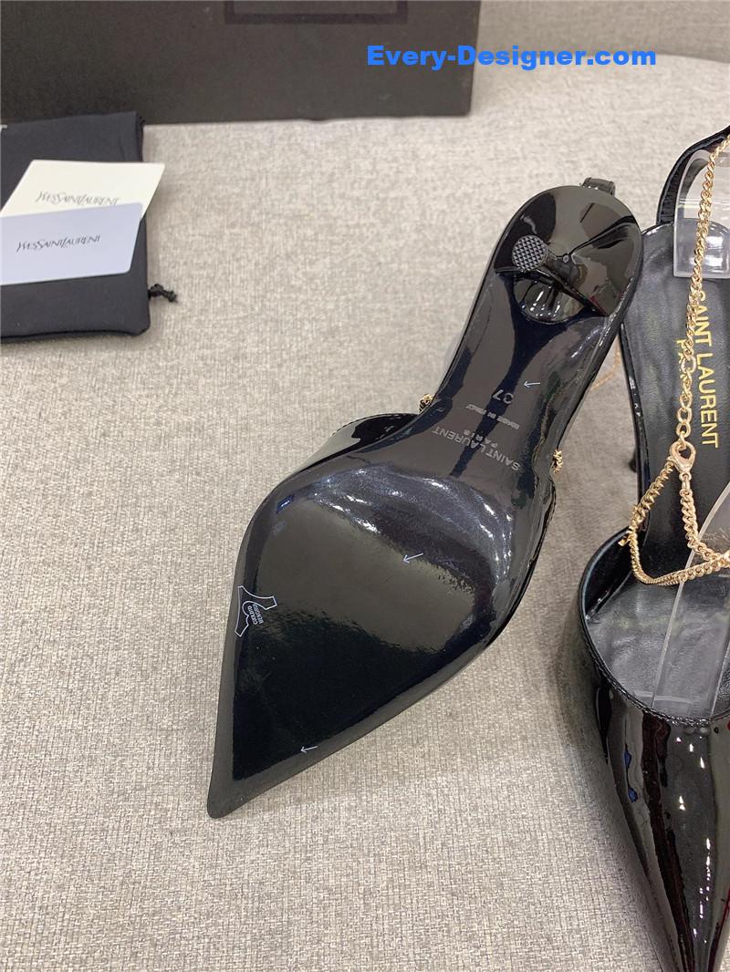 Y51 new chain pointed high-heeled sandals