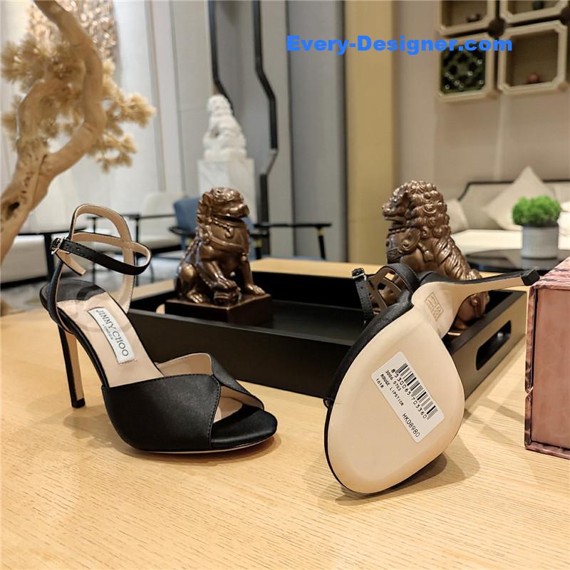 Jimmy Choo handmade satin panel peep-toe sandals