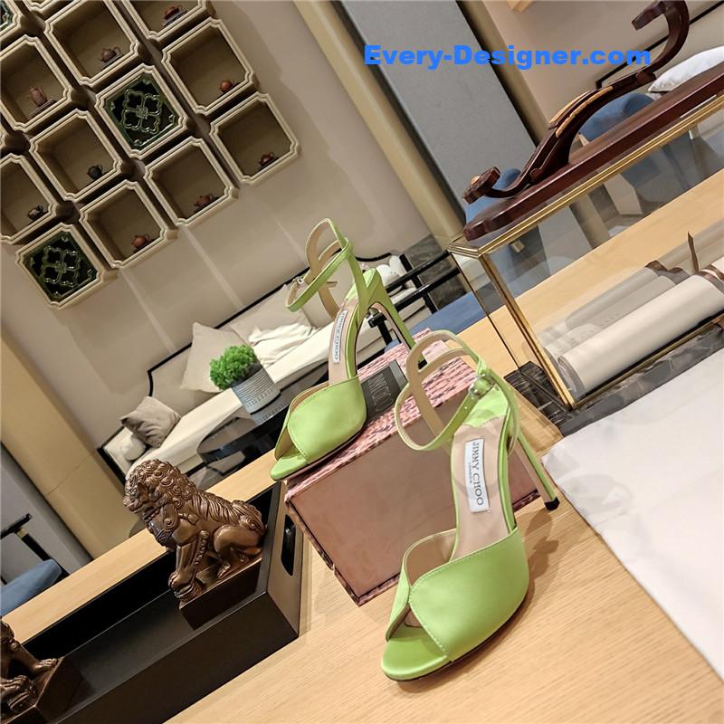 Jimmy Choo handmade satin panel peep-toe sandals